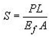 Упругое удлинение композитной арматуры S, мм, определяют по формуле
