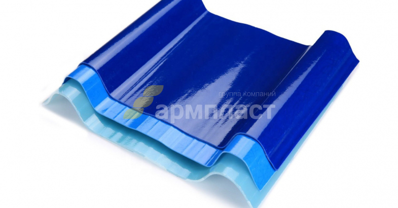 Лист стеклопластиковый профилированный цветной 20-100-1,2 (трапеция)